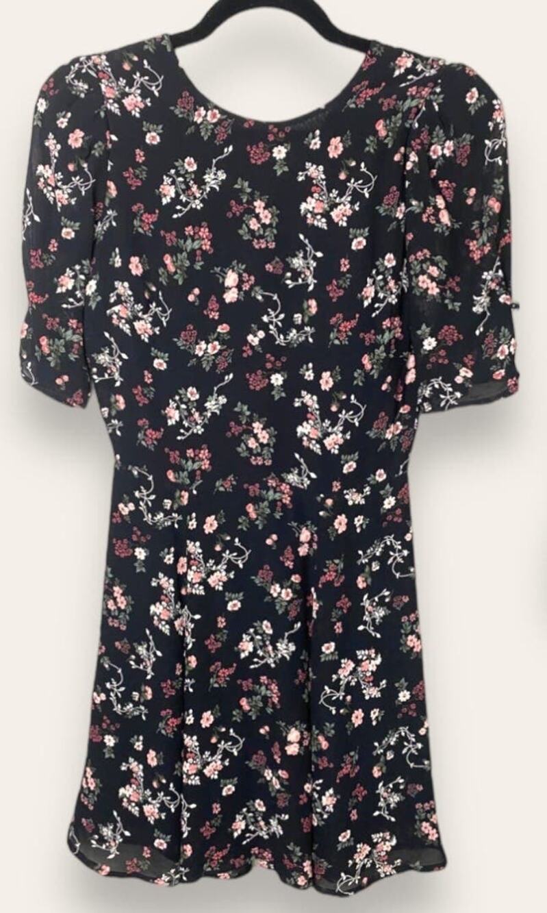 REFORMATION DRESS 2 BLACK DITSY FLORAL COQUETTE FAIRY FEMININE TWEE INDIE